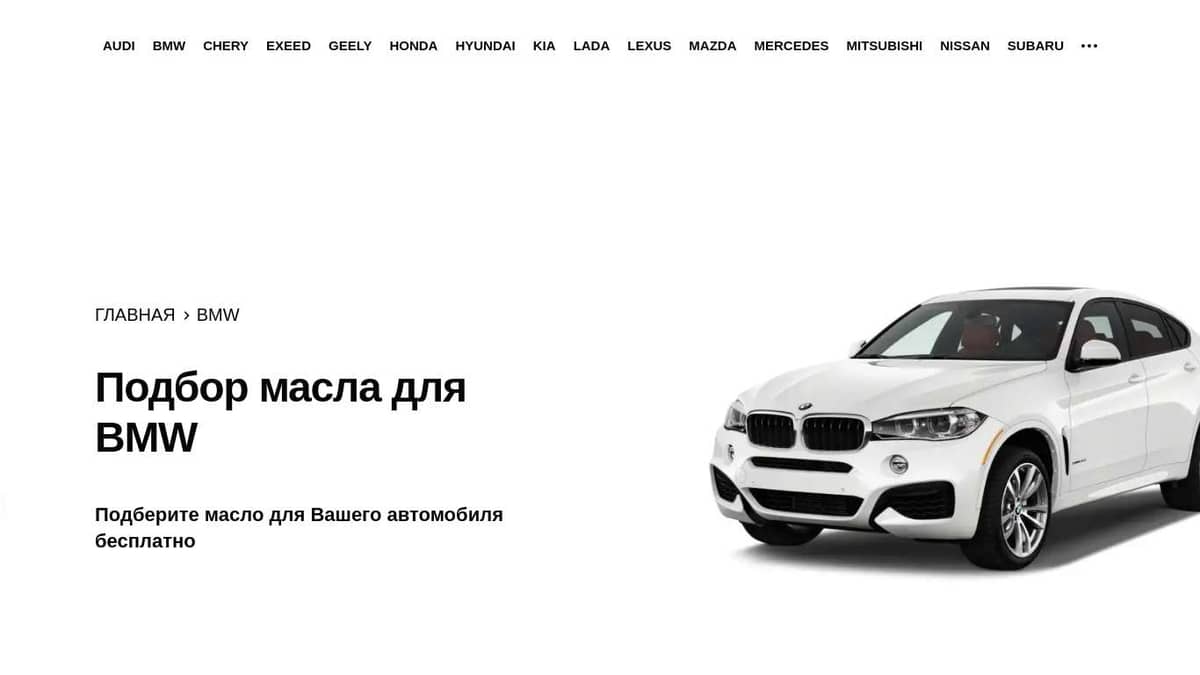 Масло для BMW