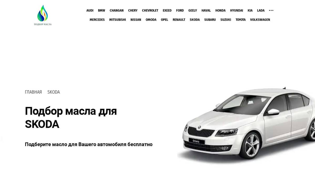 Масло для Skoda